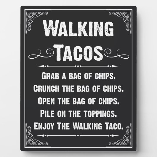 Walking Tacos Sign Fotoplaat (Voorkant)