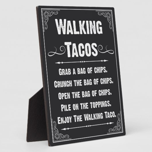Walking Tacos Sign Fotoplaat (Zijkant)