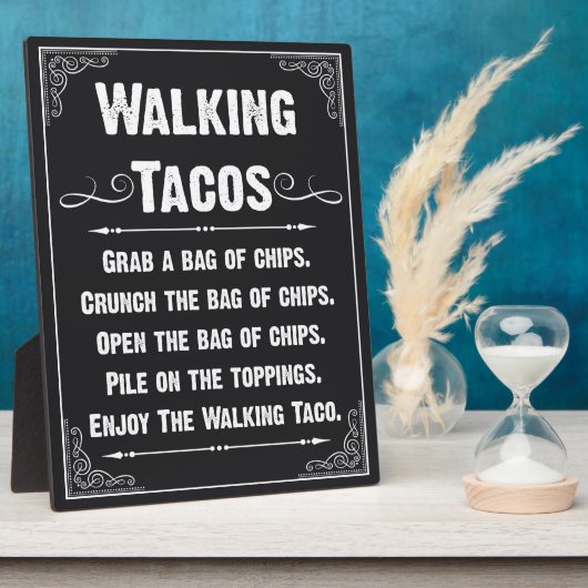 Walking Tacos Sign Fotoplaat (Zijkant)