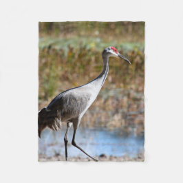 Walking Tall, Sandhill Crane Fleece Deken