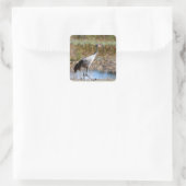Walking Tall - Sandhill Crane Vierkante Sticker (Tas)