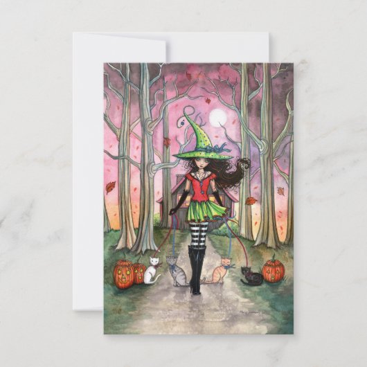 Walking the Cats Halloween-ansichtkaart Kaart (Voorkant)