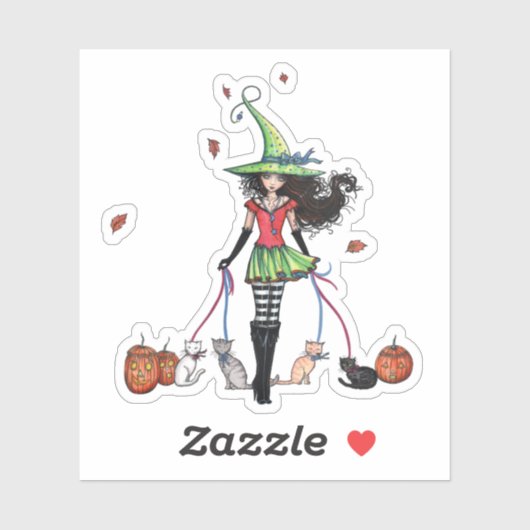 Walking the Cats Halloween Heksensticker Sticker (Vel)