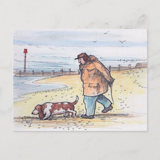 Walking the dog - 02 briefkaart (Voorkant)