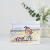 Walking the dog - 02 briefkaart (Staand voorkant)