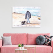 Walking the dog - 05 canvas afdruk (Insitu (Woonkamer))