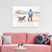 walking the dog - 07 canvas afdruk (Insitu (Woonkamer))