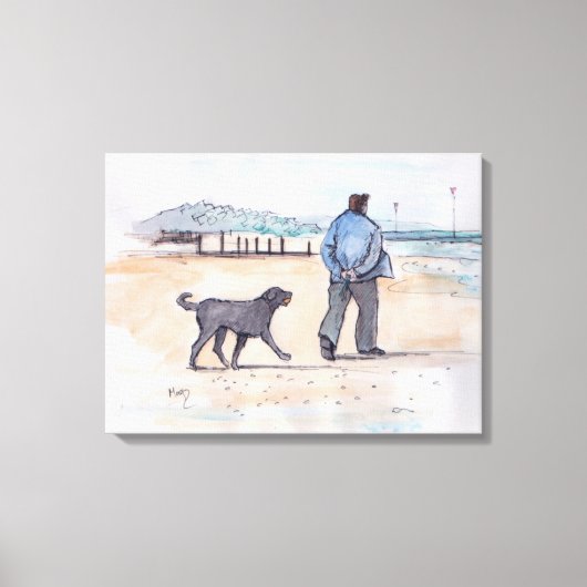 walking the dog - 07 canvas afdruk (Voorkant)