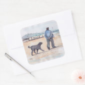walking the dog - 07 vierkante sticker (Envelop)