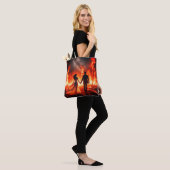 Walking Through the Fire on a Reusable Tote Bag (Op model)