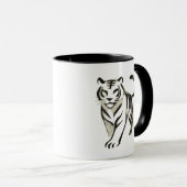 Walking Tiger Tekening - Inkt Mok Ontwerp (Voorkant rechts)