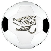 Walking Tiger Tekening - Inkt Ontwerp op Voetbal (Gedraaid)