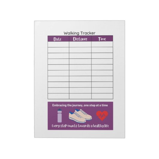 Walking Tracker Gezondheid en Fitness Notitieblok (Linkerzijde)