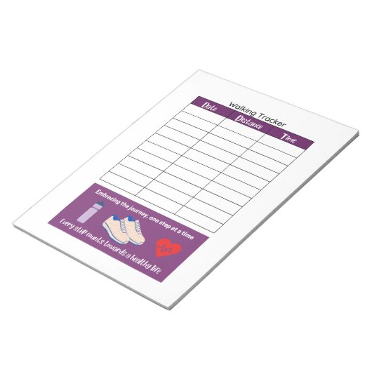 Walking Tracker Gezondheid en Fitness Notitieblok (Schuin)