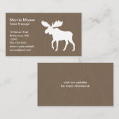 Walking White Moose Silhouette | Wilddieren Visitekaartje (Voorkant / Achterkant)