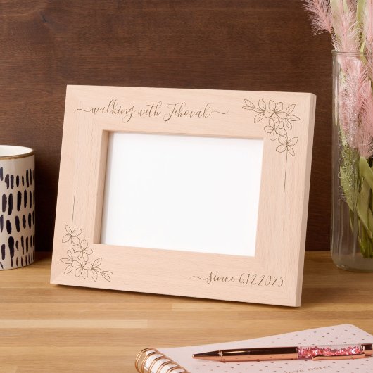 Walking with Jehovah Since 20xx Floral Script Gegraveerde Lijstjes
