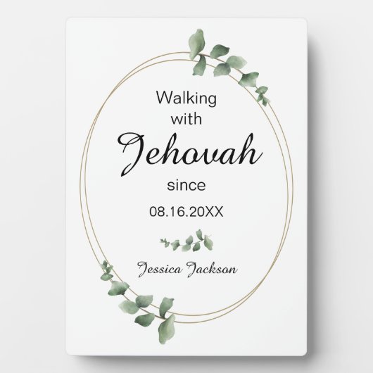 Walking with Jehovah since Baptism Eucalyptus Fotoplaat (voorkant)