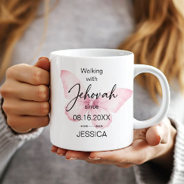 Walking with Jehovah Since Butterfly Baptism Mug Koffiemok