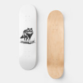 Walking Wolf Illustration Skateboard (Voorkant)