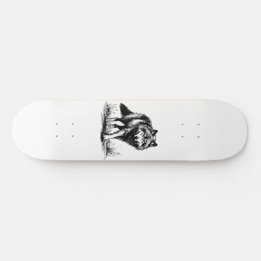 Walking Wolf Illustration Skateboard (Horizontaal)