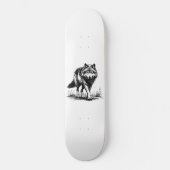 Walking Wolf Illustration Skateboard (Voorkant)