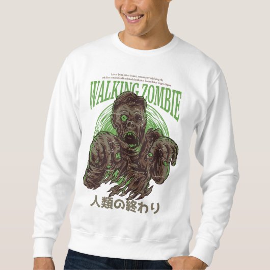 Walking Zombie Sweatshirt / Scary Zombie Apocalyps (Voorkant)