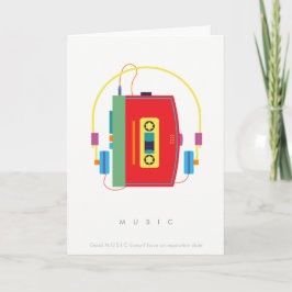 Walkman cassettespeler, retro muziek verjaardagska kaart