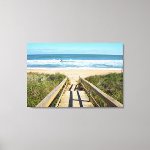 Walkway naar het strand canvas afdruk