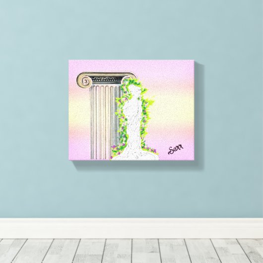 Wall Art: Beeld van een Godin. Canvas Afdruk (Insitu (Houten vloer))