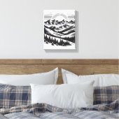 WALL ART Berglandschap ZWART EN WIT Canvas Afdruk (Insitu (Slaapkamer))