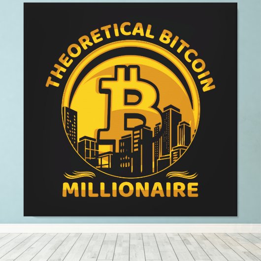 Wall Art Bitcoin Canvas Afdruk (Insitu (Houten vloer))