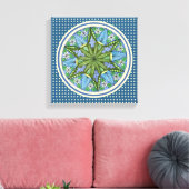 Wall Art Blauw Groen Geel Medaillon Muur Canvas Afdruk (Insitu (Woonkamer))