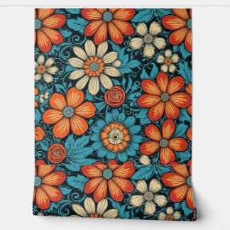 Wall Art Decor Folk Floral Behang
