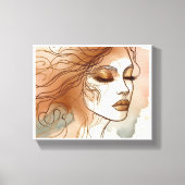 Wall Art Line Art Illustratie van de vrouw 3 Canvas Afdruk (Voorkant)
