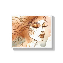 Wall Art Line Art Illustratie van de vrouw 3