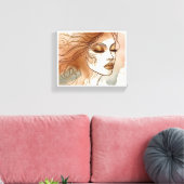 Wall Art Line Art Illustratie van de vrouw 3 Canvas Afdruk (Insitu (Woonkamer))