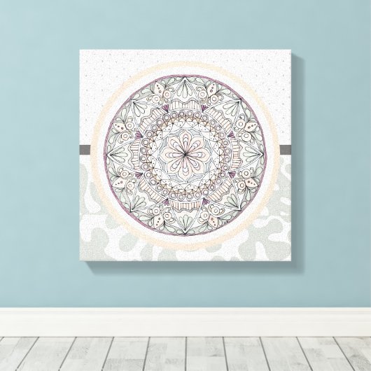 Wall Art Neutraal gekleurd medaillon Canvas Afdruk (Insitu (Houten vloer))