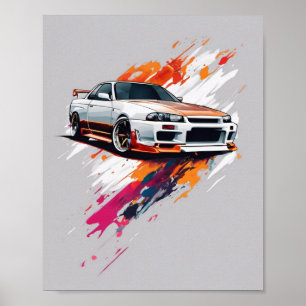 Wall Art Nissan skyline auto Poster