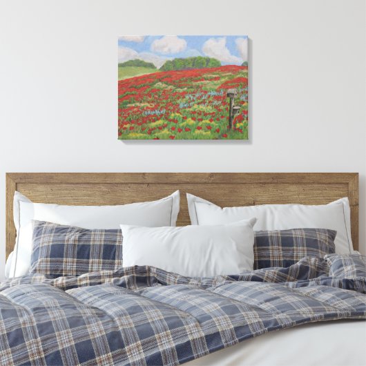 Wall Art Poppy Field Canvas Afdruk (Insitu (Slaapkamer))