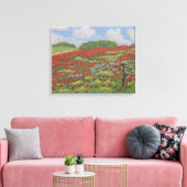 Wall Art Poppy Field Canvas Afdruk (Insitu (Woonkamer))