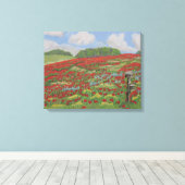 Wall Art Poppy Field Canvas Afdruk (Insitu (Houten vloer))