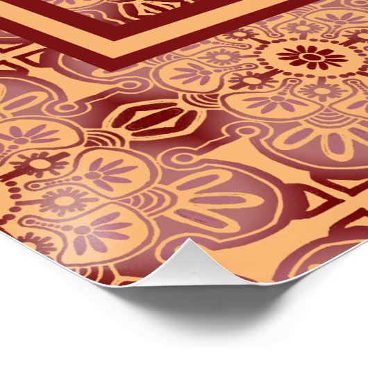 Wall Art Poster perzik en mauve (Hoek)