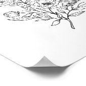 WALL ART PRINT | Fijnse Floral Line Art Print (Hoek)