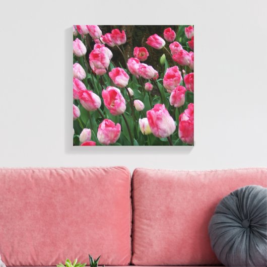 Wall Art roze tulpen Canvas Afdruk (Insitu (Woonkamer))