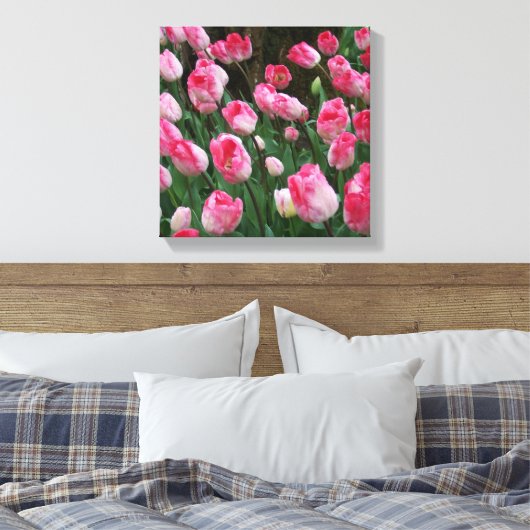 Wall Art roze tulpen Canvas Afdruk (Insitu (Slaapkamer))