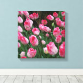 Wall Art roze tulpen Canvas Afdruk (Insitu (Houten vloer))