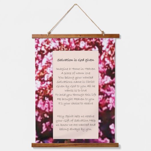 Wall Art Scroll: "Verlossing is God gegeven" Hangend Wandkleed (Voorkant)