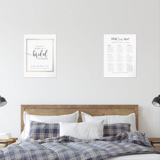 Wall Art Sets WELCOME & Seating plan Bridal Shower (Slaapkamer)