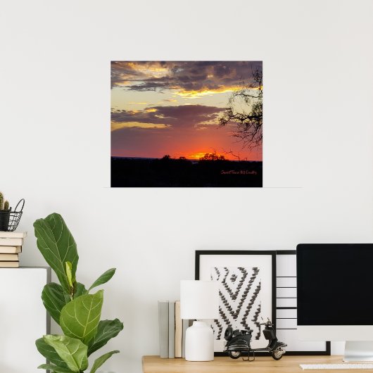 Wall Art Sunset Texas Hill Country Poster (Thuiskantoor)