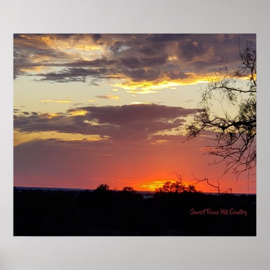Wall Art Sunset Texas Hill Country Poster (Voorkant)
